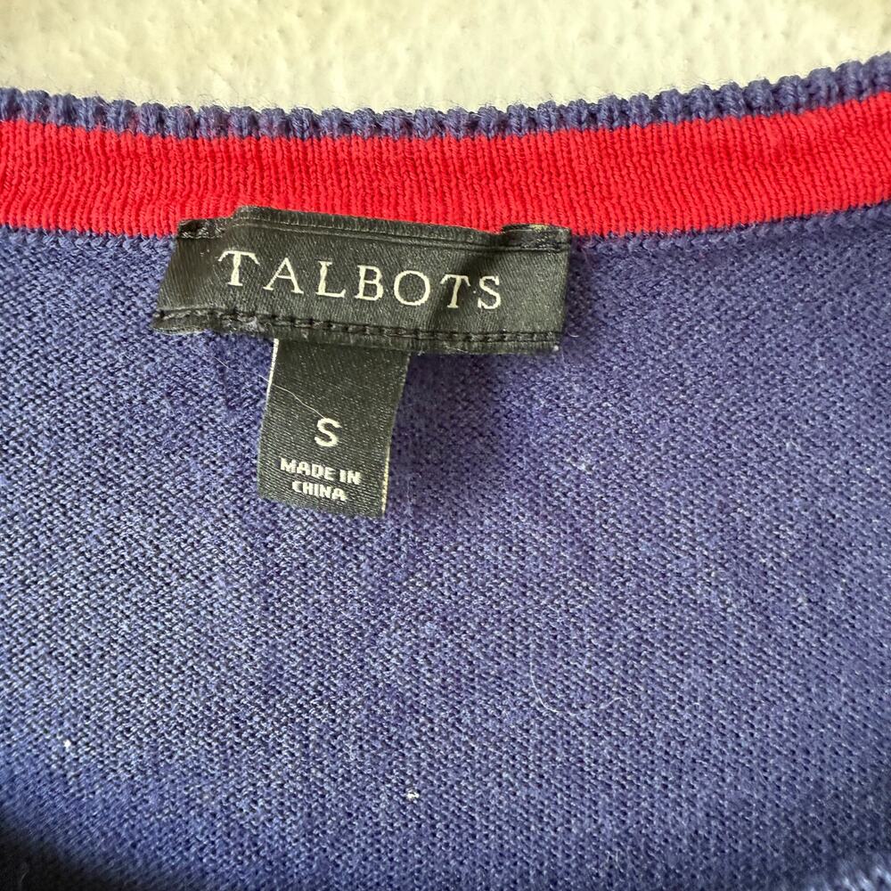 Talbots Navy Blue English Guards Crewneck navy blue lite sweater size S - Picture 2 of 10